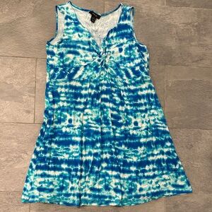Women’s style & co Blue Tie-Dye Sleeveless Dress. Size 1X